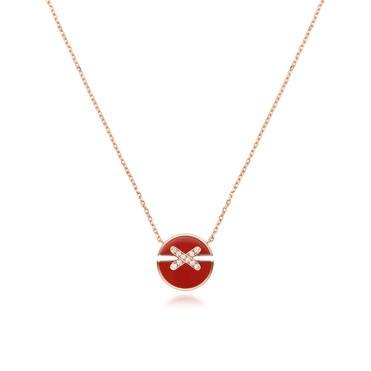 [baslovejewels]JEUX DE ROSE GOLD DIAMOND NECKLACE