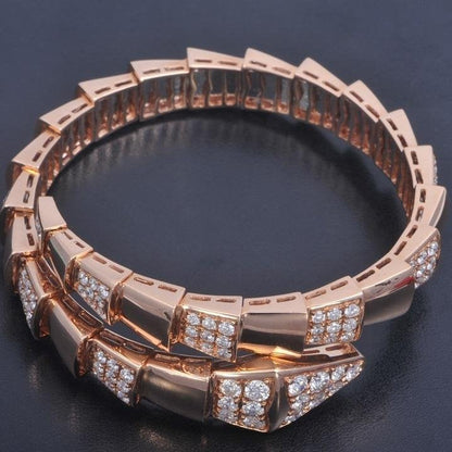[baslovejewels]SERPENTI WIDE BRACELET PINK GOLD DIAMOND