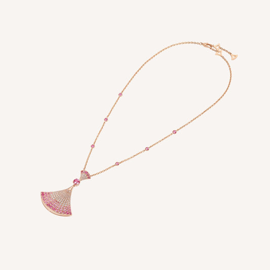 [baslovejewels]DREAM NECKLACK DIAMOND PINK GOLD