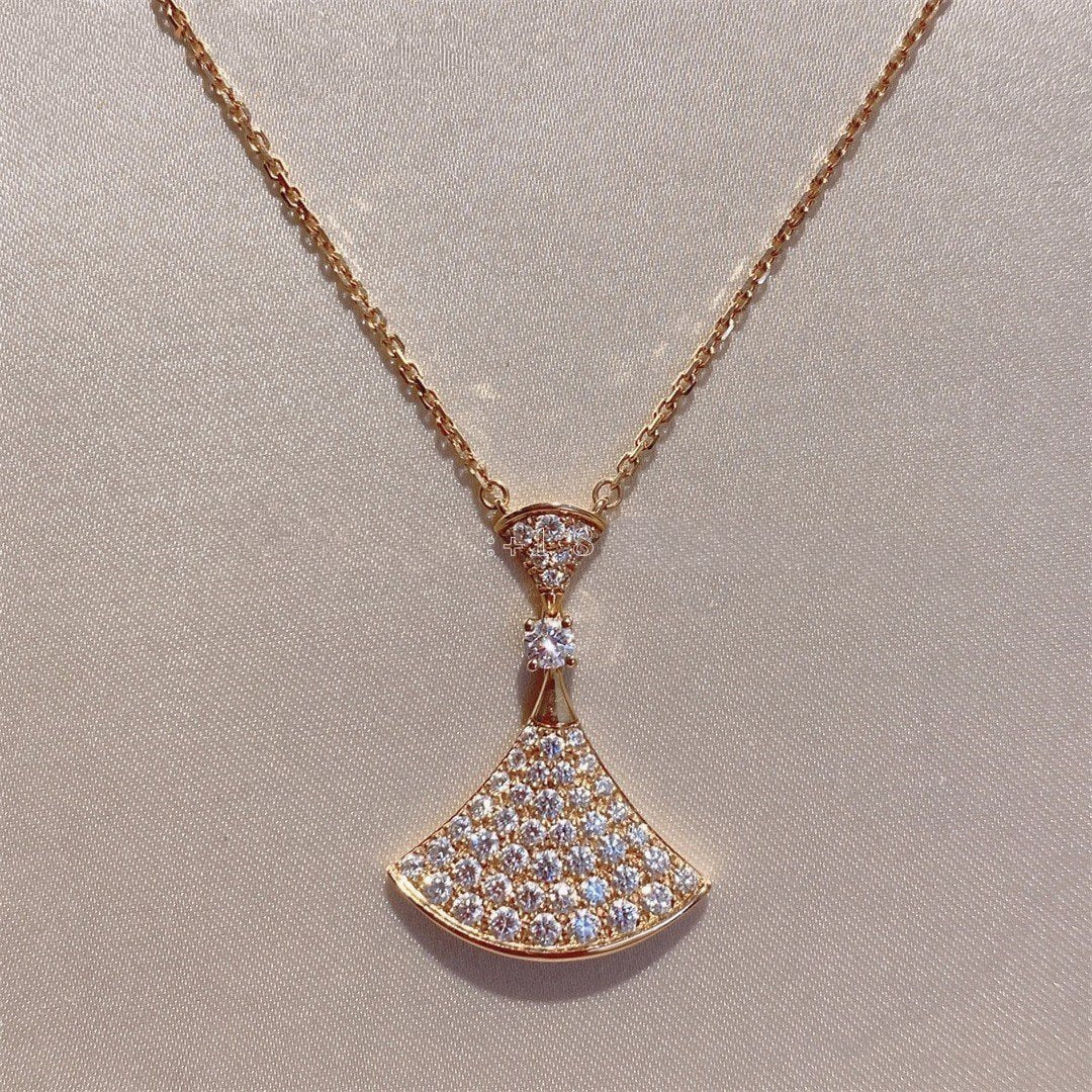 [baslovejewels]DREAM NECKLACE PINK GOLD FULL DIAMOND
