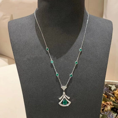 [baslovejewels]DREAM NECKLACE MALACHITE DIAMOND SILVER