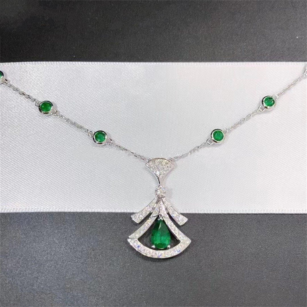 [baslovejewels]DREAM NECKLACE MALACHITE DIAMOND SILVER