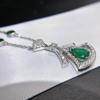 [baslovejewels]DREAM NECKLACE MALACHITE DIAMOND SILVER