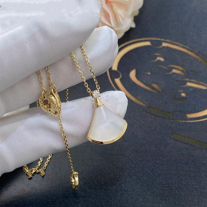 [baslovejewels]DREAM NECKLACE WHITE MOP GOLD 1 DIAMOND