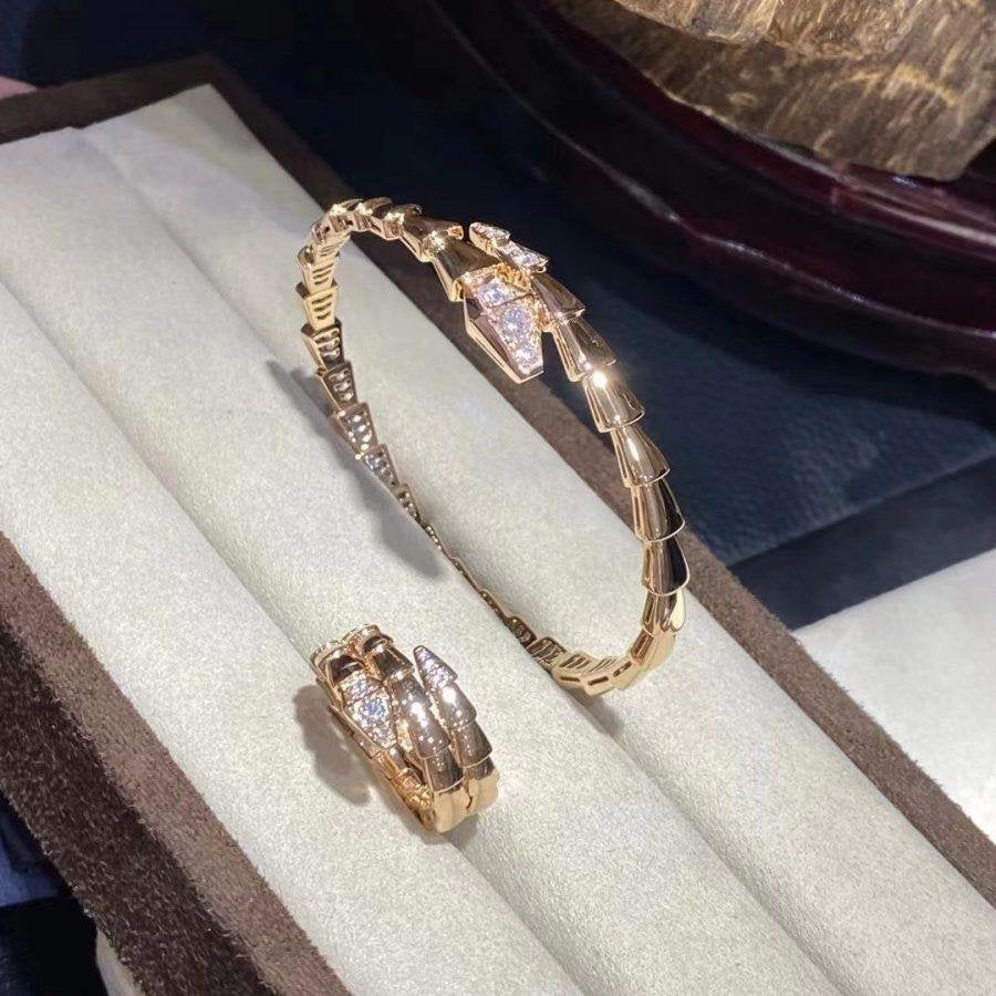 [baslovejewels]SERPENTI BRACELET DIAMONDS PINK GOLD
