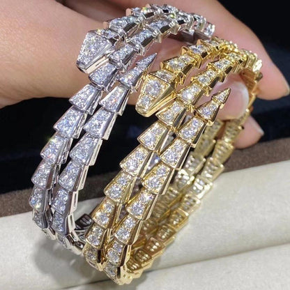 [baslovejewels]SERPENTI BRACELET GOLD DIAMOND DOUBLE ROW