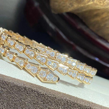 [baslovejewels]SERPENTI BRACELET GOLD DIAMOND DOUBLE ROW
