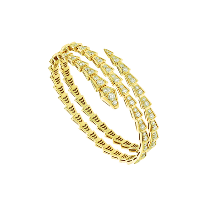 [baslovejewels]SERPENTI BRACELET GOLD DIAMOND DOUBLE ROW