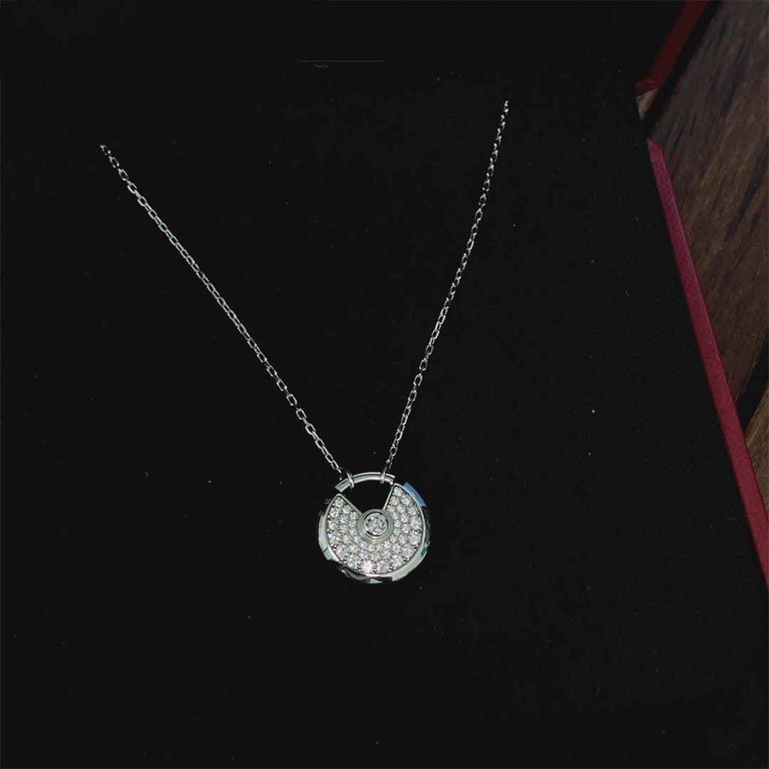 [baslovejewels]AMULETTE SILVER FULL DIAMOND NECKLACE