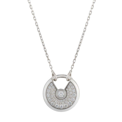 [baslovejewels]AMULETTE SILVER FULL DIAMOND NECKLACE