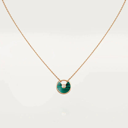 [baslovejewels]AMULETTE ROSE GOLD MALACHITE NECKLACE
