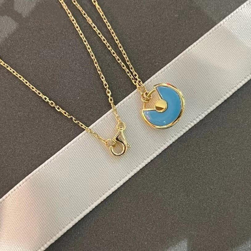 [baslovejewels]AMULETTE GOLD TURQUOISE NECKLACE