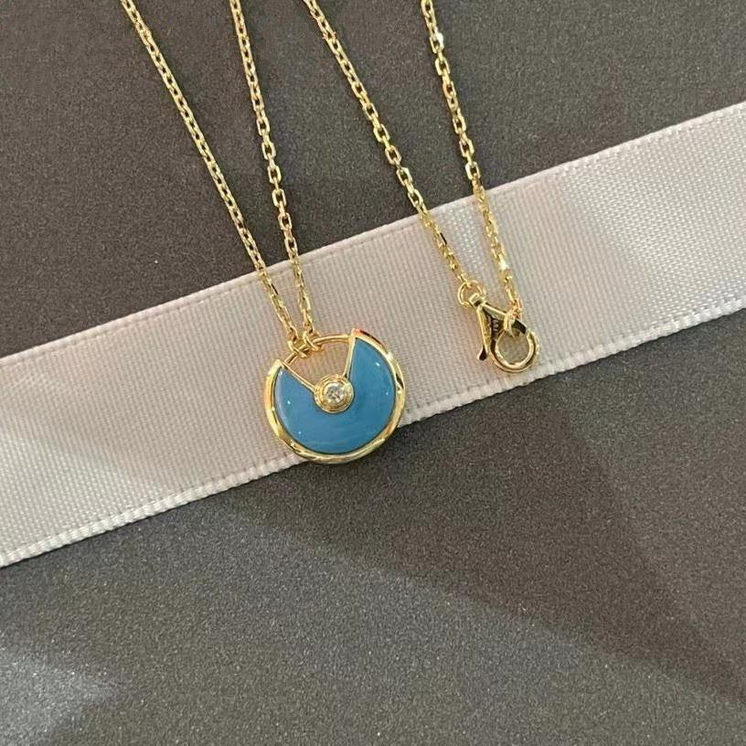 [baslovejewels]AMULETTE GOLD TURQUOISE NECKLACE