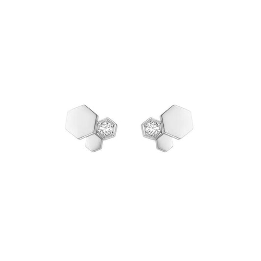 [baslovejewels]BEE LOVE SILVER DIAMOND EARRINGS