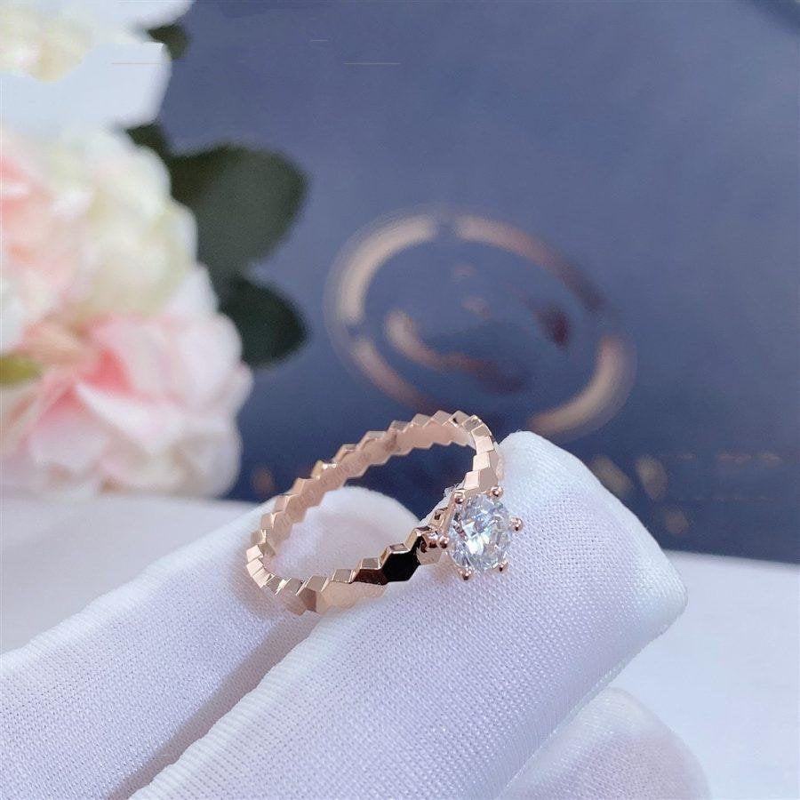 [baslovejewels]BEE LOVE RING PINK GOLD 1 DIAMOND