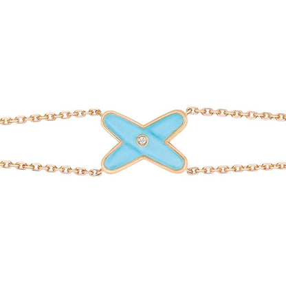 [baslovejewels]JEUX BRACELET TURQUOISE PINK GOLD 1 DIAMOND