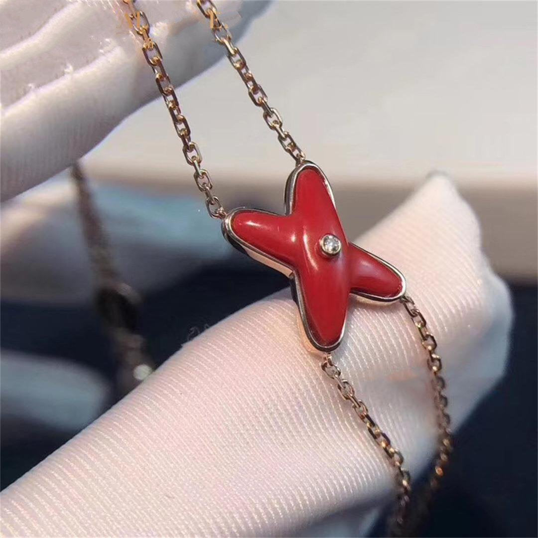 [baslovejewels]JEUX BRACELET CARNELIAN PINK GOLD 1 DIAMOND