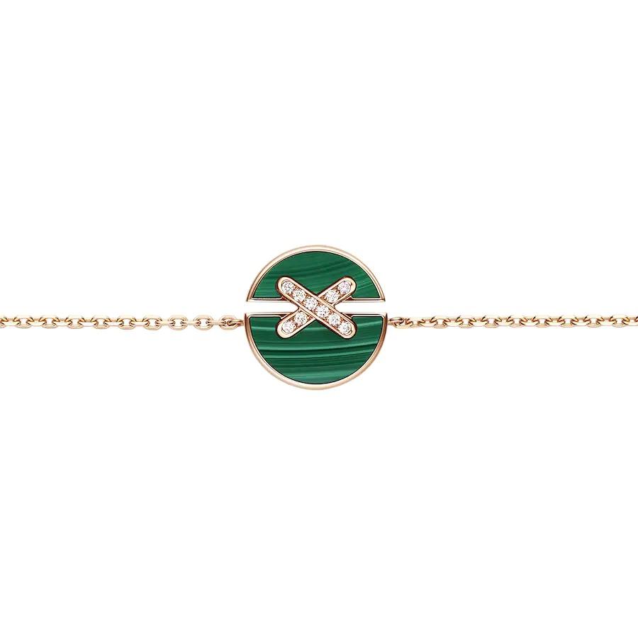 [baslovejewels]JEUX DE BRACELET MALACHITE PINK GOLD DIAMONDS