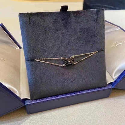 [baslovejewels]JEUX BRACELET ONYX PINK GOLD 1 DIAMOND