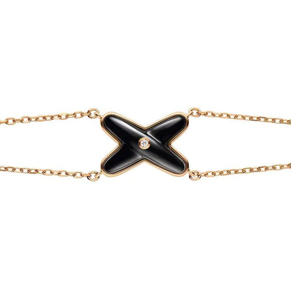 [baslovejewels]JEUX BRACELET ONYX PINK GOLD 1 DIAMOND