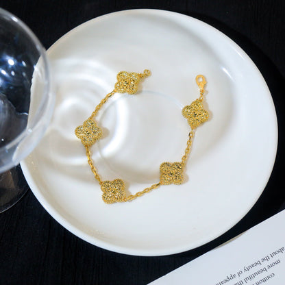 [baslovejewels]CLOVER 5 MOTIFS BRONZING BRACELET