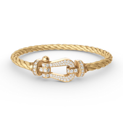 [baslovejewels]FORCE LARGE HORSESHOE FULL DIAMOND BRACELET GOLD