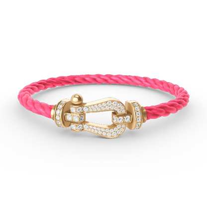 [baslovejewels]FORCE LARGE HORSESHOE FULL DIAMOND BRACELET GOLD