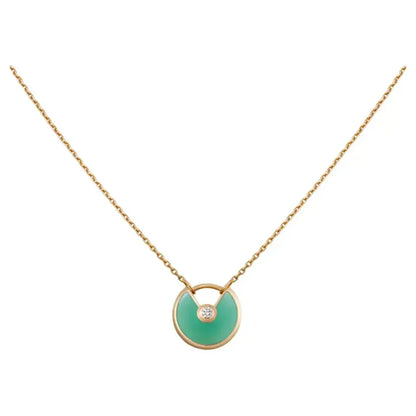 [baslovejewels]AMULETTE GOLD MALACHITE NECKLACE