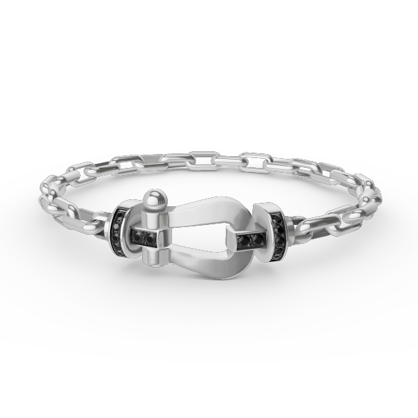 [baslovejewels]FORCE LARGE HORSESHOE CLASP  METAL BRACELET
