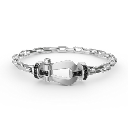 [baslovejewels]FORCE LARGE HORSESHOE CLASP  METAL BRACELET
