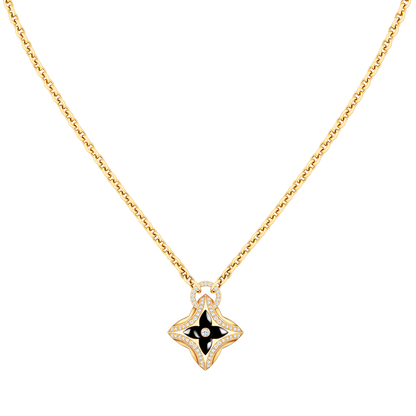 [baslovejewels]STAR PEDANT PINK GOLD DIAMOND NECKLACE