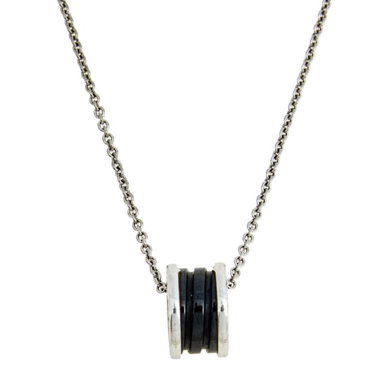 [baslovejewels]ZERO 1 BLACK CERAMIC SILVER NECKLACE