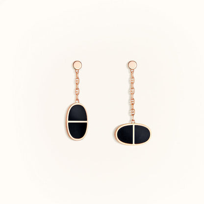 [baslovejewels]CHAINE VERSO BLACK CERAMIC EARRINGS