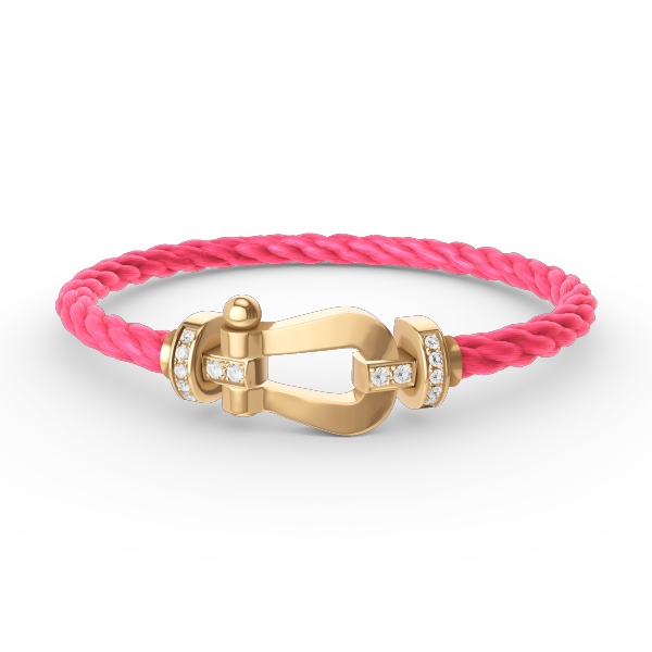 [baslovejewels]FORCE LARGE HORSESHOE HALF DIAMOND BRACELET GOLD