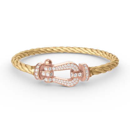 [baslovejewels]FORCE LARGE HORSESHOE FULL DIAMOND BRACELET ROSE GOLD