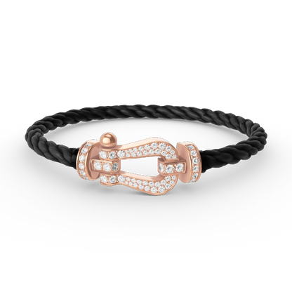 [baslovejewels]FORCE LARGE HORSESHOE FULL DIAMOND BRACELET ROSE GOLD