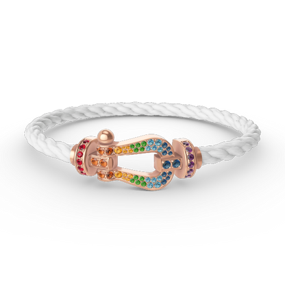 [baslovejewels]FORCE LARGE HORSESHOE  COLORED DIAMOND BRACELET ROSE GOLD