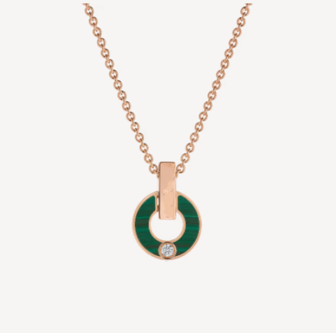 [baslovejewels]GARI NECKLACE PINK GOLD MALACHITE