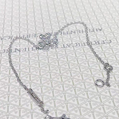 [basloveJW]FRIVOLE SILVER FLOWER DIAMOND BRACELET