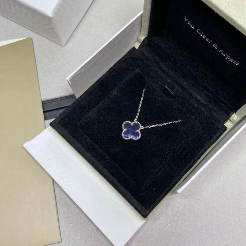 [basloveJW]CLOVER 15MM PIETERSITE NECKLACE SILVER