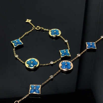 [baslovejewels]STAR AND SUN 4 MOTIF BLUE BRACELET