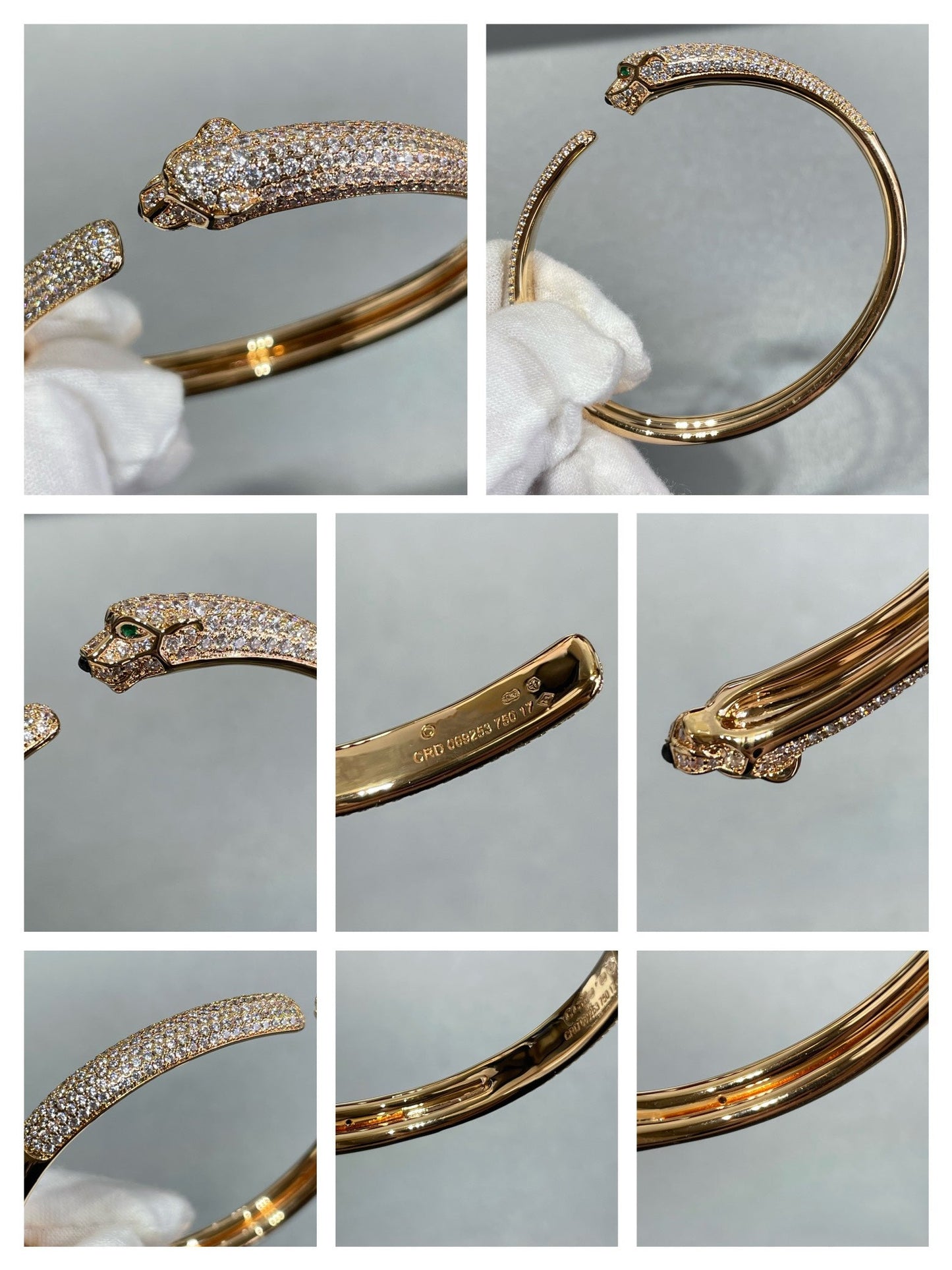 [baslovejewels]PANTHERE FULL DIAMOND OPEN BRACELET