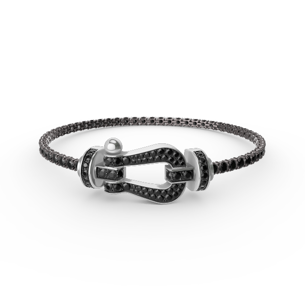 [baslovejewels]FORCE  LARGE HORSESHOE FULL DIAMOND TENNIS BRACELET